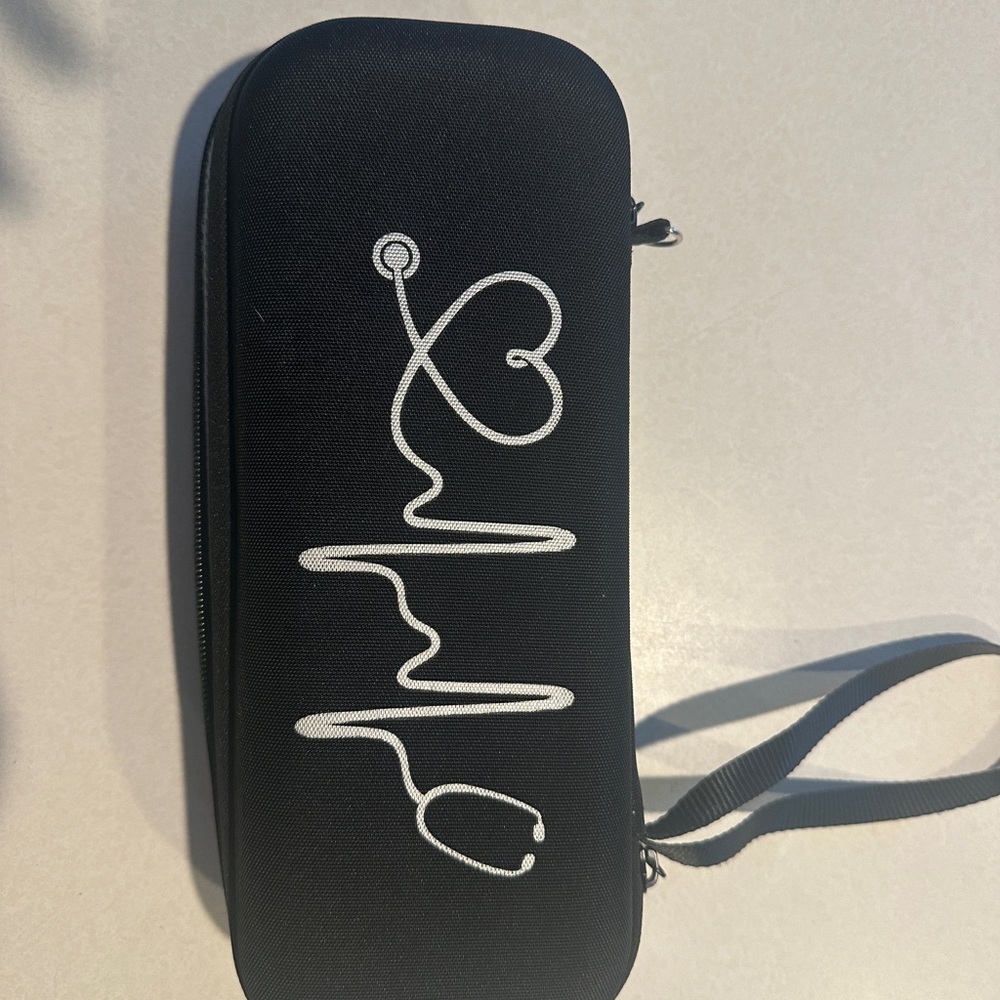 Black Stethoscope Print Zip Case